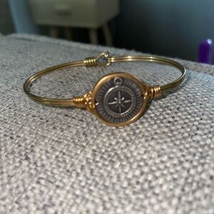 Gold and Silver Compass Bangle Bracelet